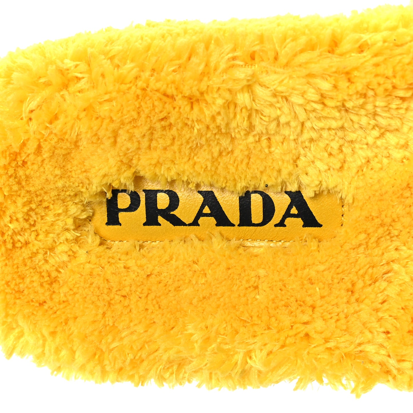 Terry Cloth Logo Lug Sole 20mm Slide Sandals 41 Giallo Black