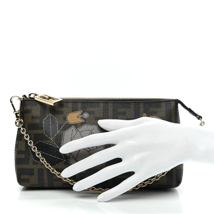 Fendi Zucca Spalmati Rose Ladybug Pochette Tabacco 2 of 10