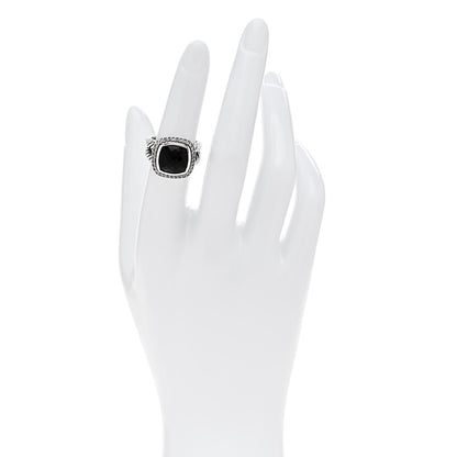 David Yurman Sterling Silver Diamond Black Onyx 11mm Albion Statement Ring 51 5.75 2 of 5