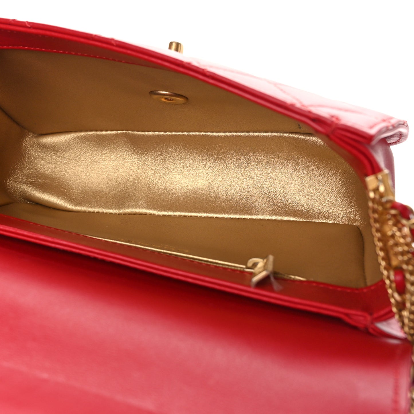 Lambskin Quilted Multiple Chain Flap Red