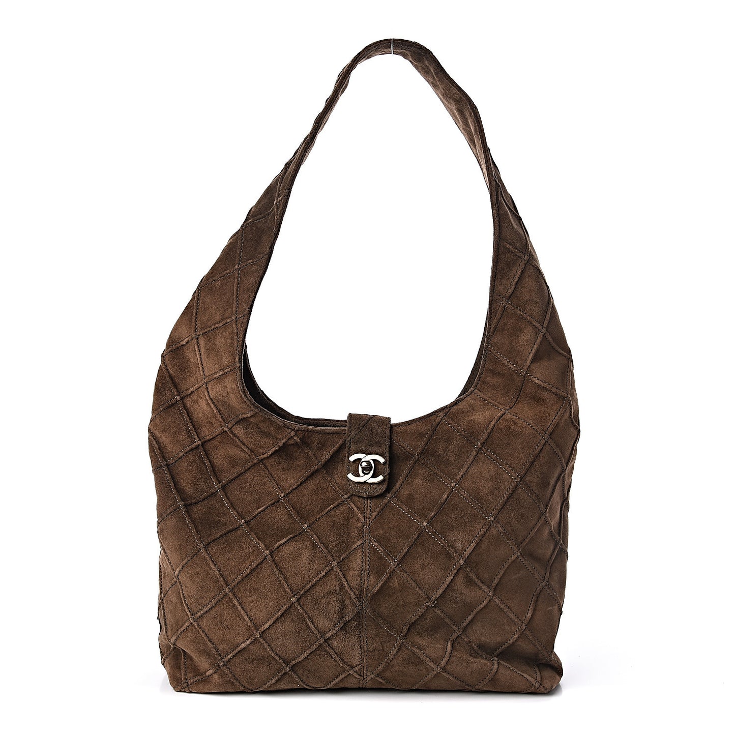 Suede Stitched Hobo Brown