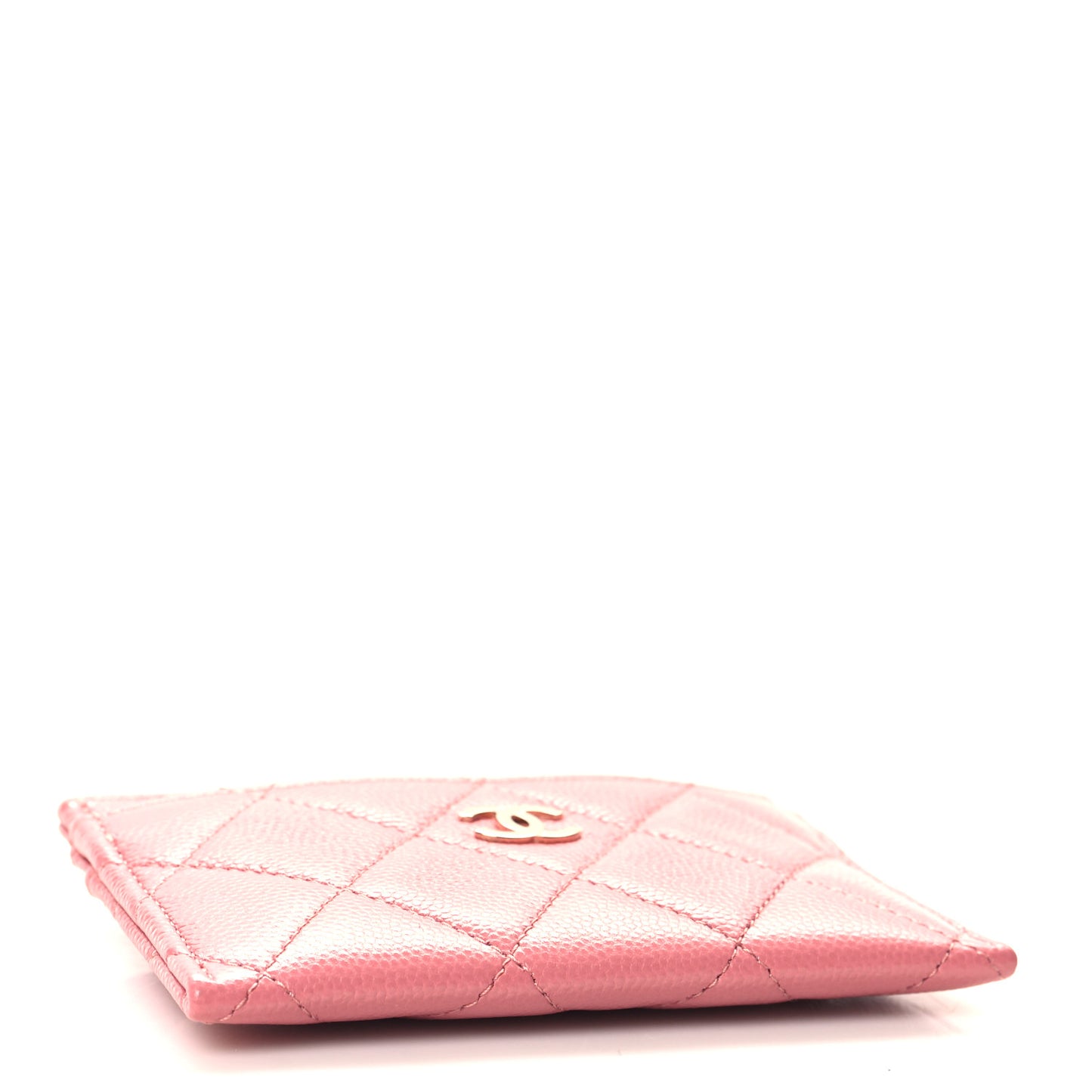 Caviar Quilted Card Holder Pink