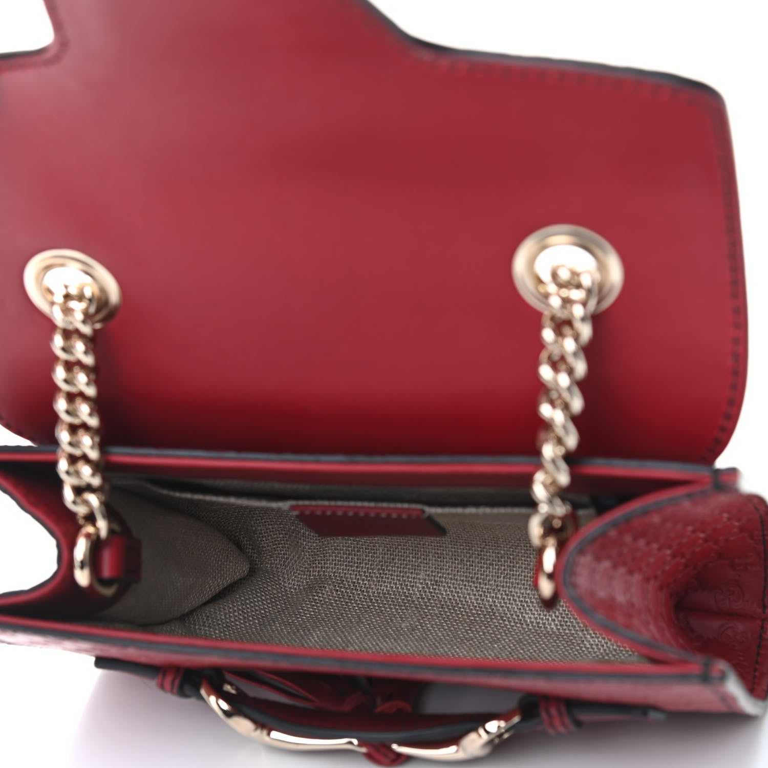 Gucci Soft Microguccissima Mini Emily Chain Shoulder Bag Rosso 5 of 9