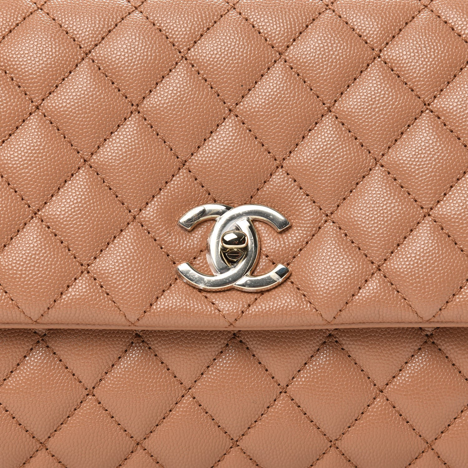 Chanel Caviar Quilted Small Coco Handle Flap Brown 11 of 11