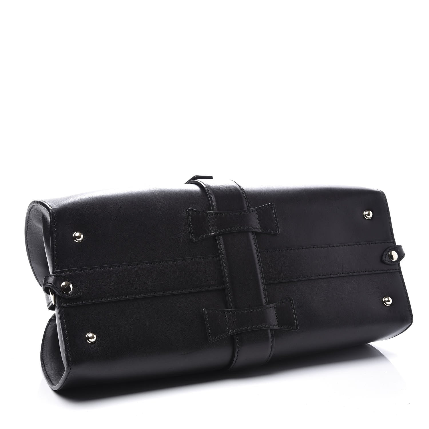 Gucci Calfskin Medium Stirrup Top Handle Bag Black 3 of 9