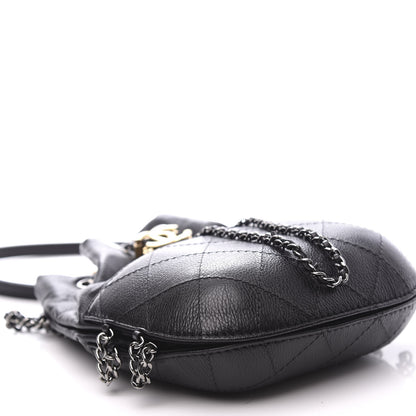 Chanel Calfskin Quilted Small Gabrielle Bucket Black 7 of 10