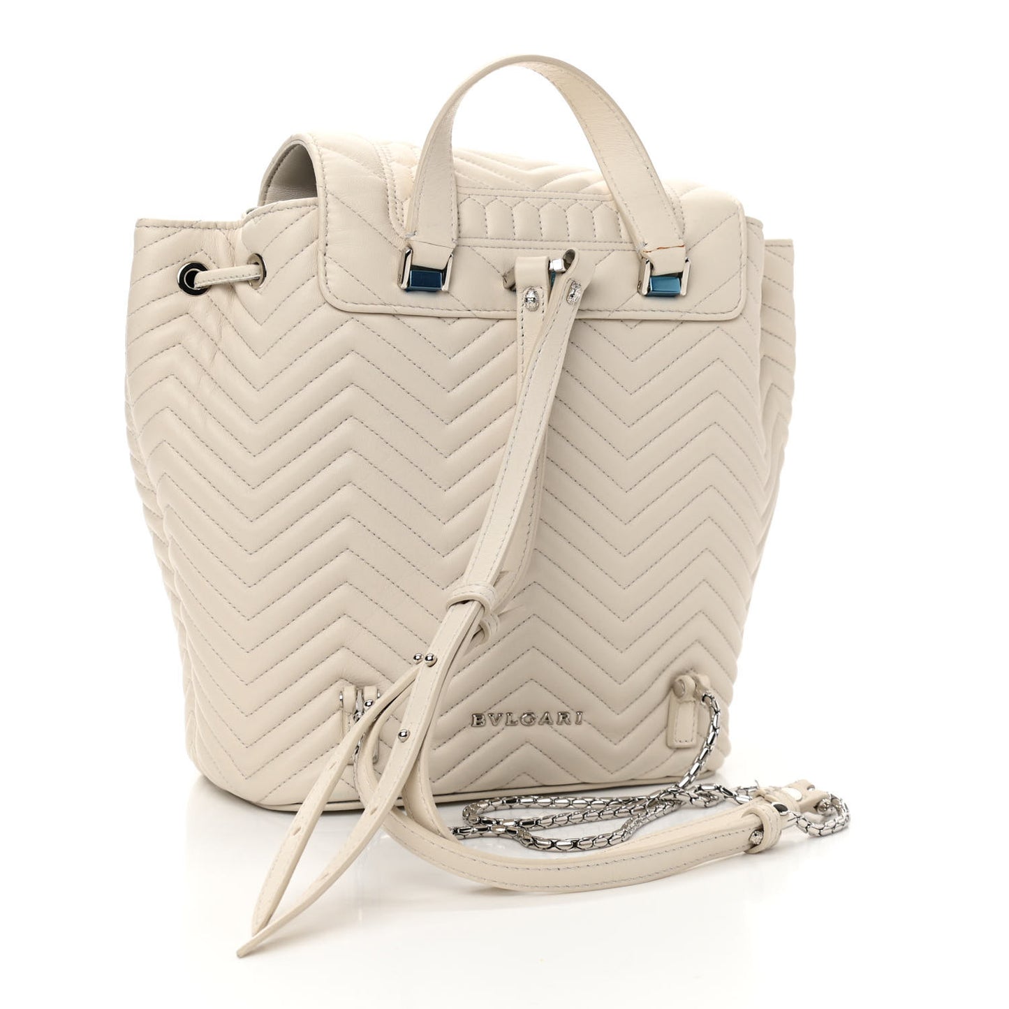 Calfskin Quilted Serpenti Forever Backpack White