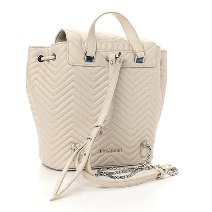 Bulgari Calfskin Quilted Serpenti Forever Backpack White 3 of 11