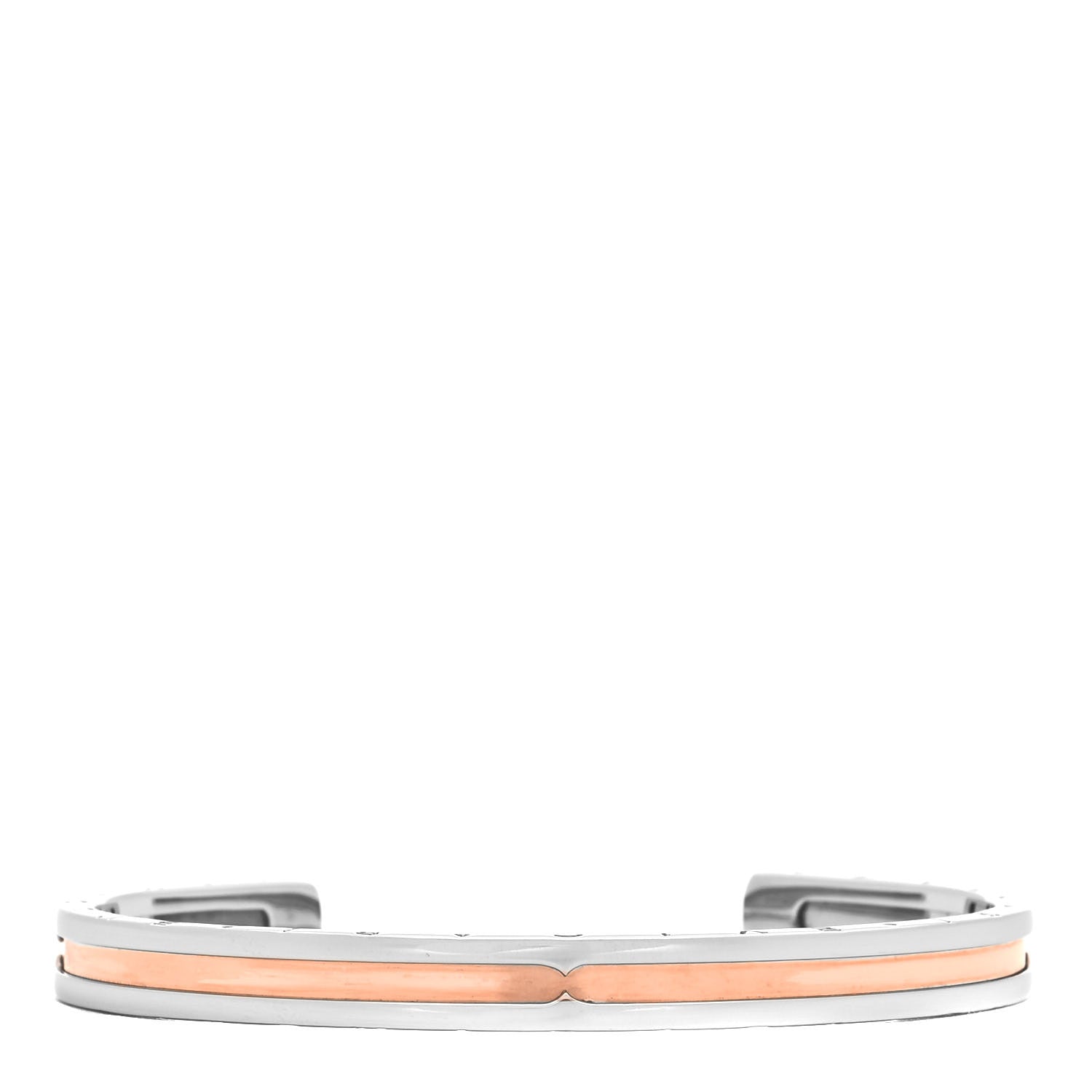 Bulgari 18K Rose Gold Stainless Steel B.Zero1 Cuff Bracelet SM 1 of 4