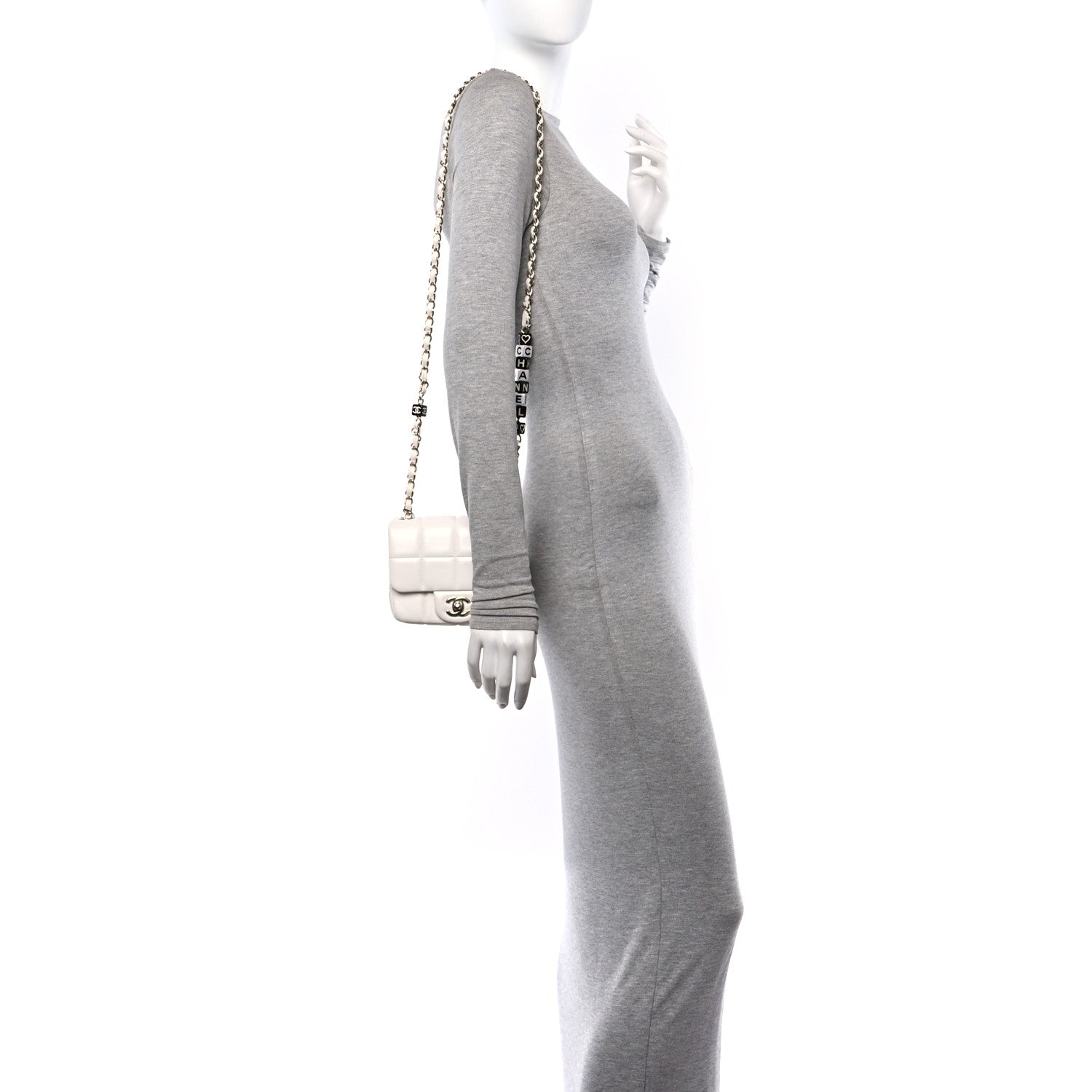 Chanel Lambskin Resin Crystal Square Quilted Monacoco Mini Square Flap White 2 of 10