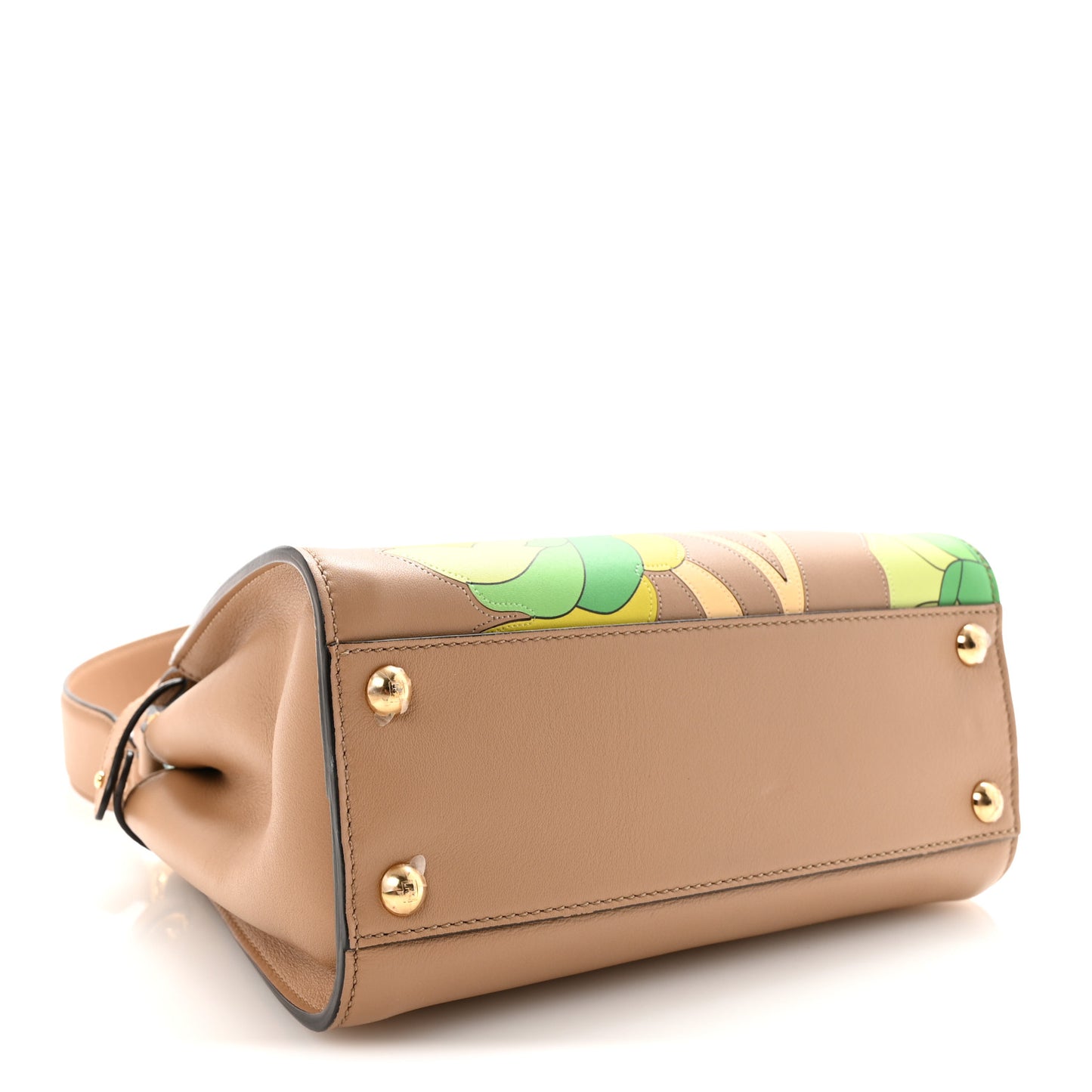 Nappa Nubuck Pequin Flower Inlay Mini Peekaboo Iconic Satchel Cuoio Multicolor