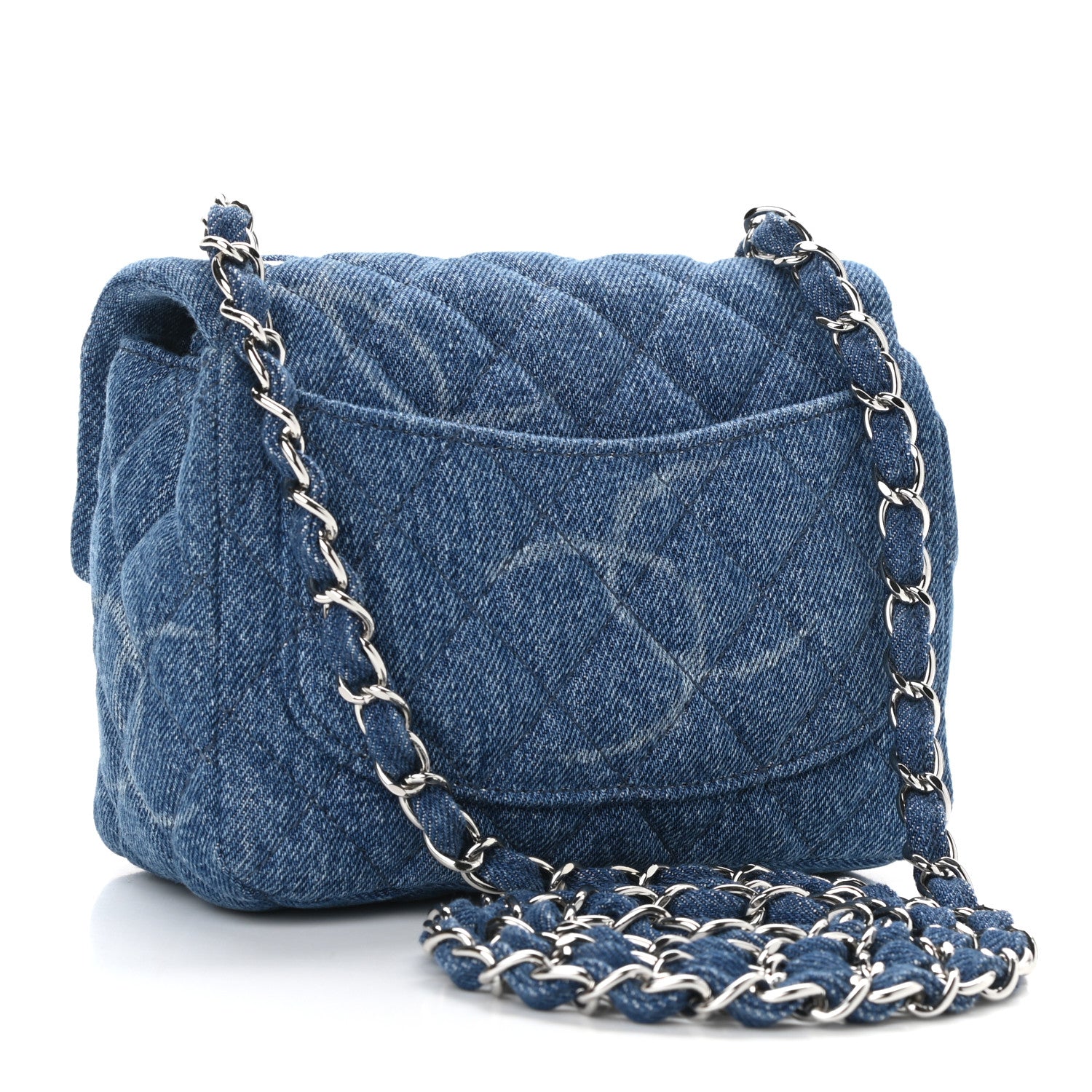 Chanel Denim CC Quilted Mini Square Flap Blue 3 of 11