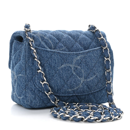 Chanel Denim CC Quilted Mini Square Flap Blue 3 of 11