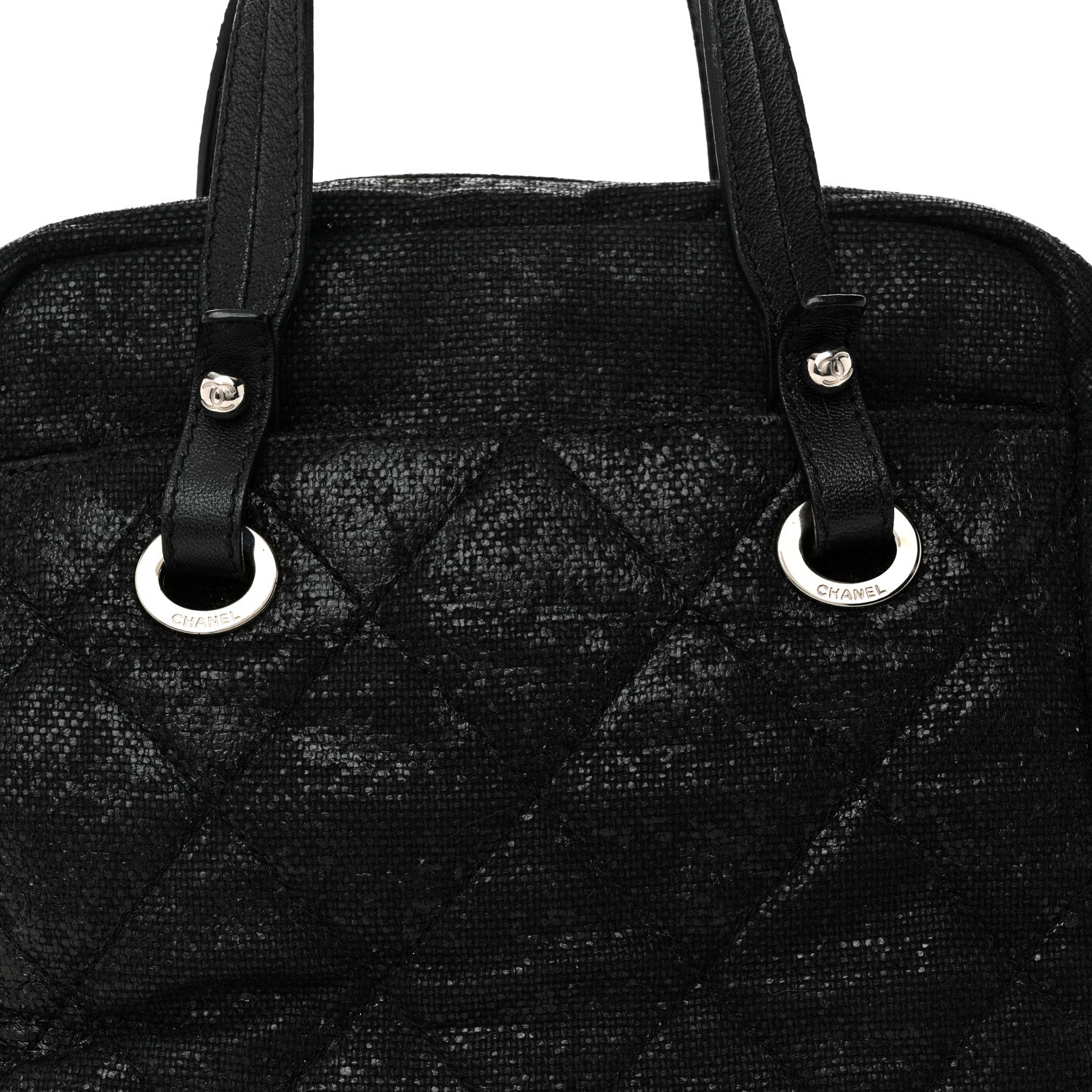 Chanel Coated Canvas Paris Biarritz Satchel Black 8 of 10