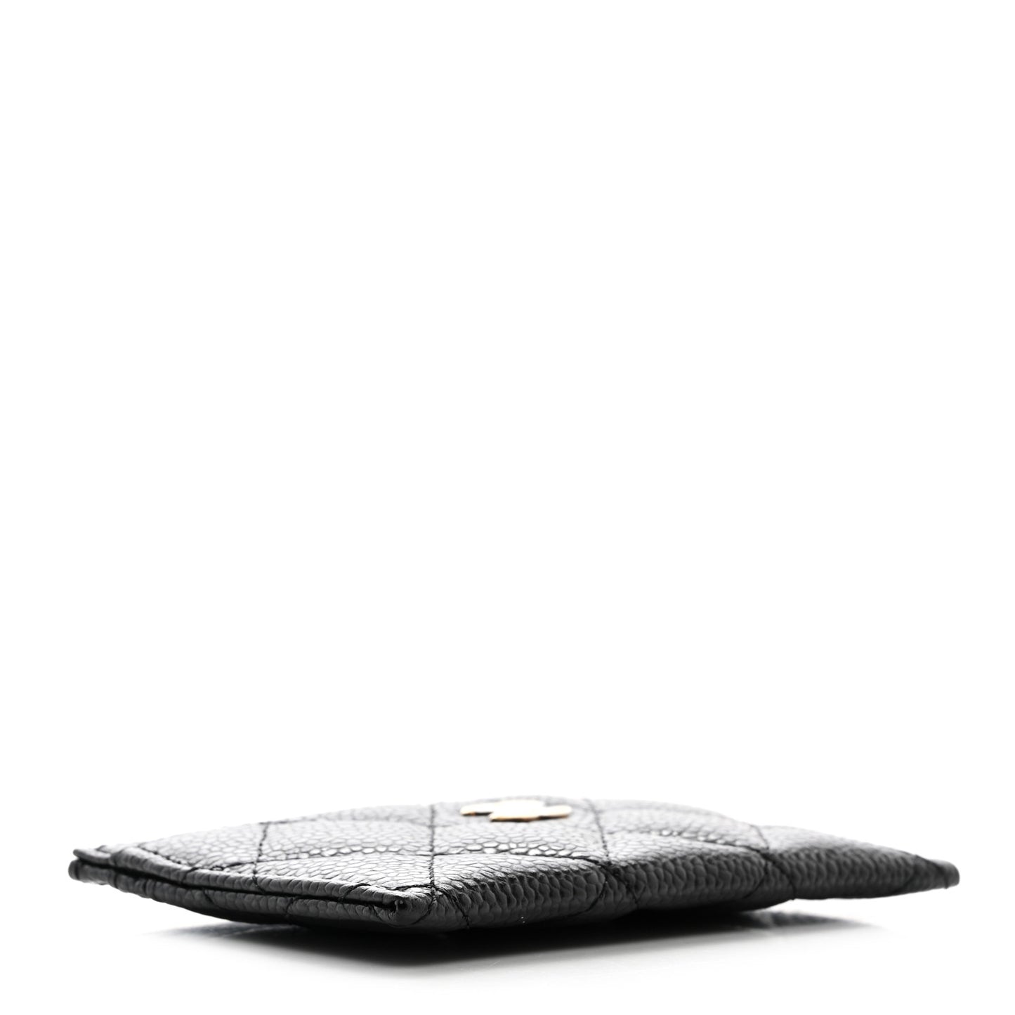 Caviar Quilted Card Holder Black
