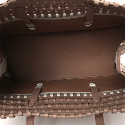 Alaia Calfskin Laser Cut Tote Nude White 5 of 11