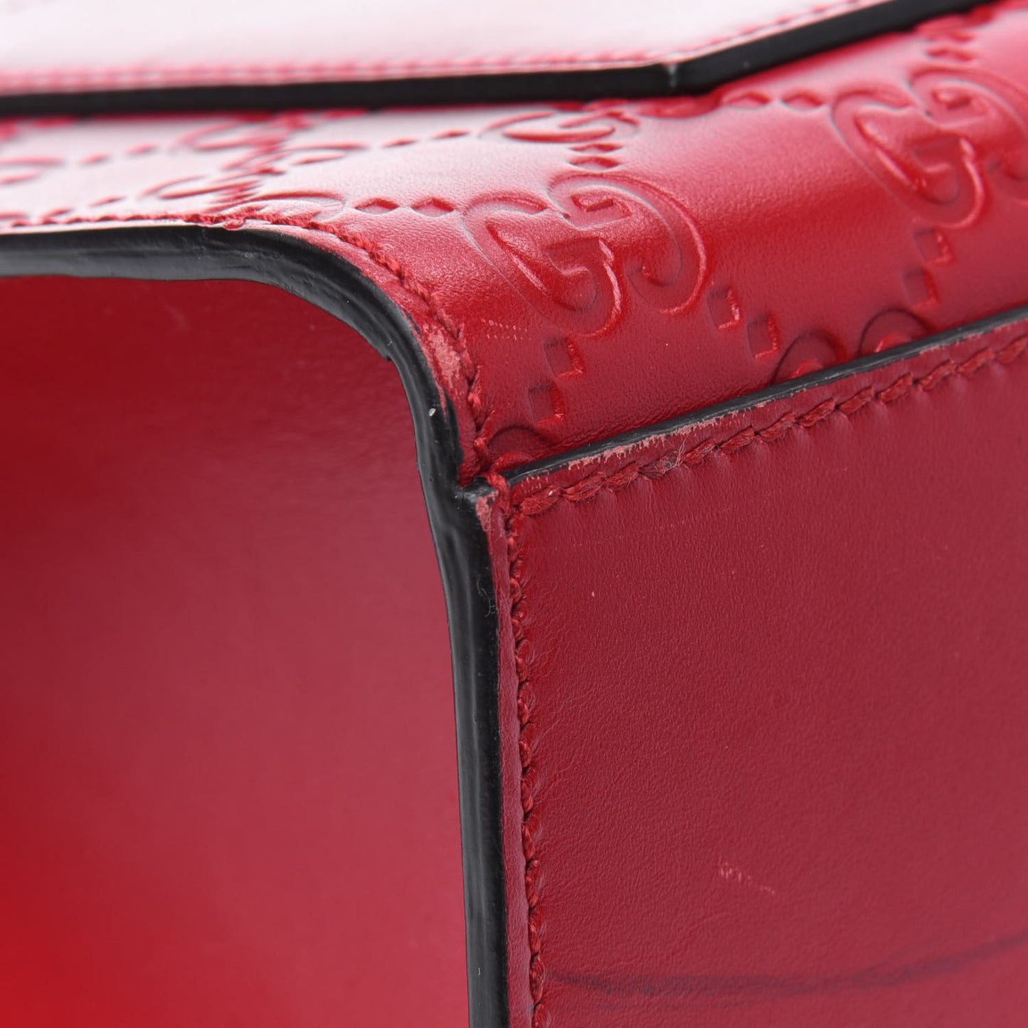 Guccissima Medium Padlock Shoulder Bag Hibiscus Red