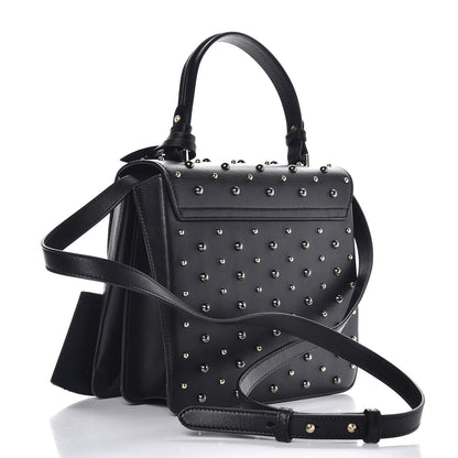 Versace Calfskin Studded Medium DV One Satchel Black 3 of 7