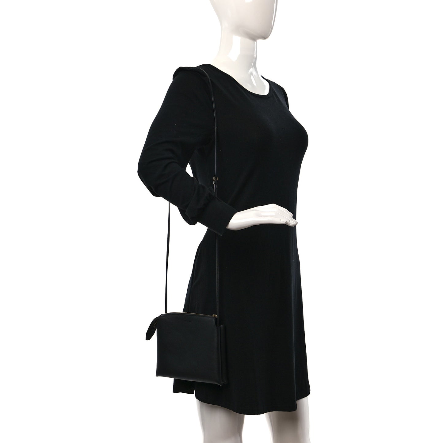 Grained Calfskin Mini Nu Twin Bag Black