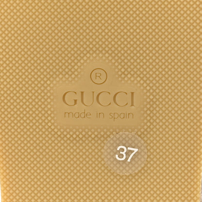 Gucci GG Raffia Monogram Ankle Wrap Platform Espadrille Wedge Sandals 37 Beige 7 of 9