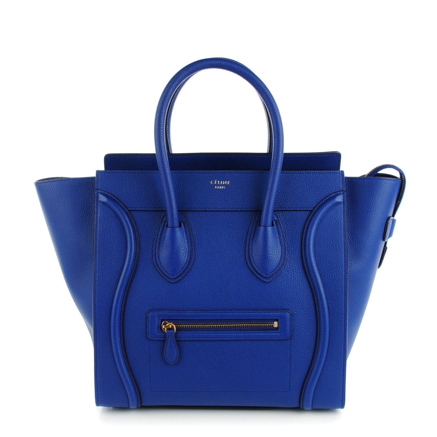 Celine Drummed Calfskin Mini Luggage Indigo 1 of 8