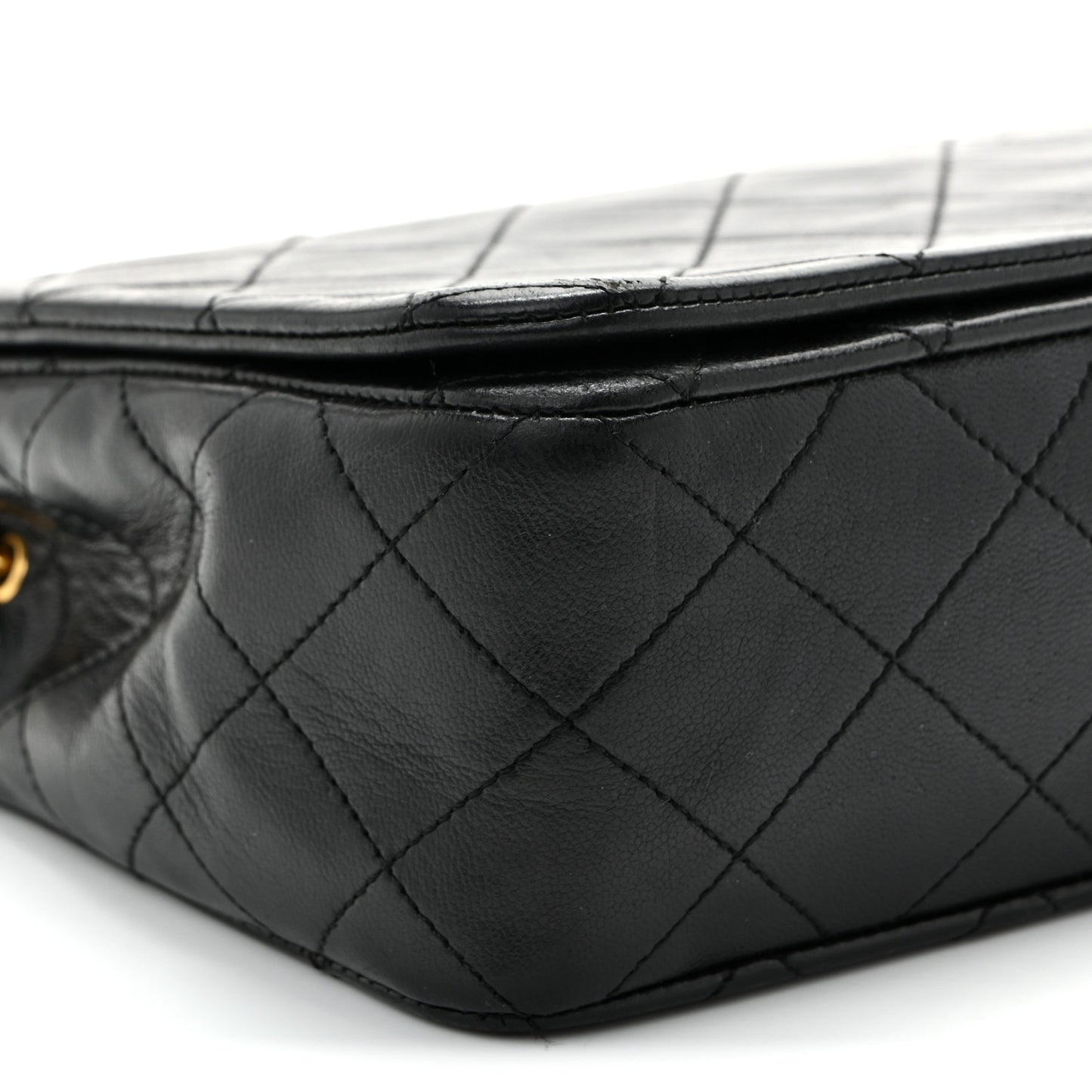 Lambskin Quilted Small Single Flap Black
