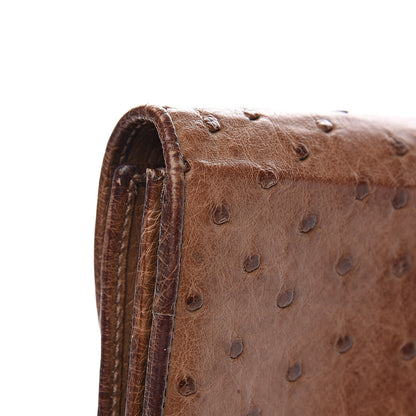 Gucci Ostrich 1973 Continental Clutch Wallet Brown 8 of 12