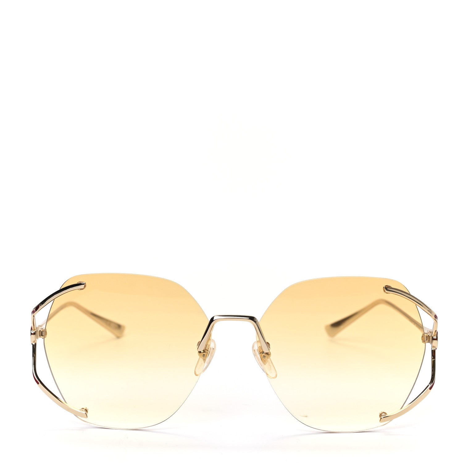 Gucci Oversized Round Frame GG0651S Sunglasses Gold 2 of 6