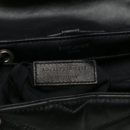 Saint Laurent Calfskin Y Quilted Monogram Small Loulou Backpack Black 8 of 13
