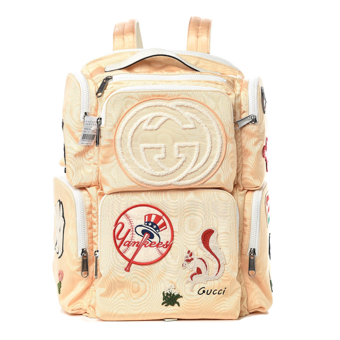 X MLB Nylon NY Yankees Patches Backpack Bianco