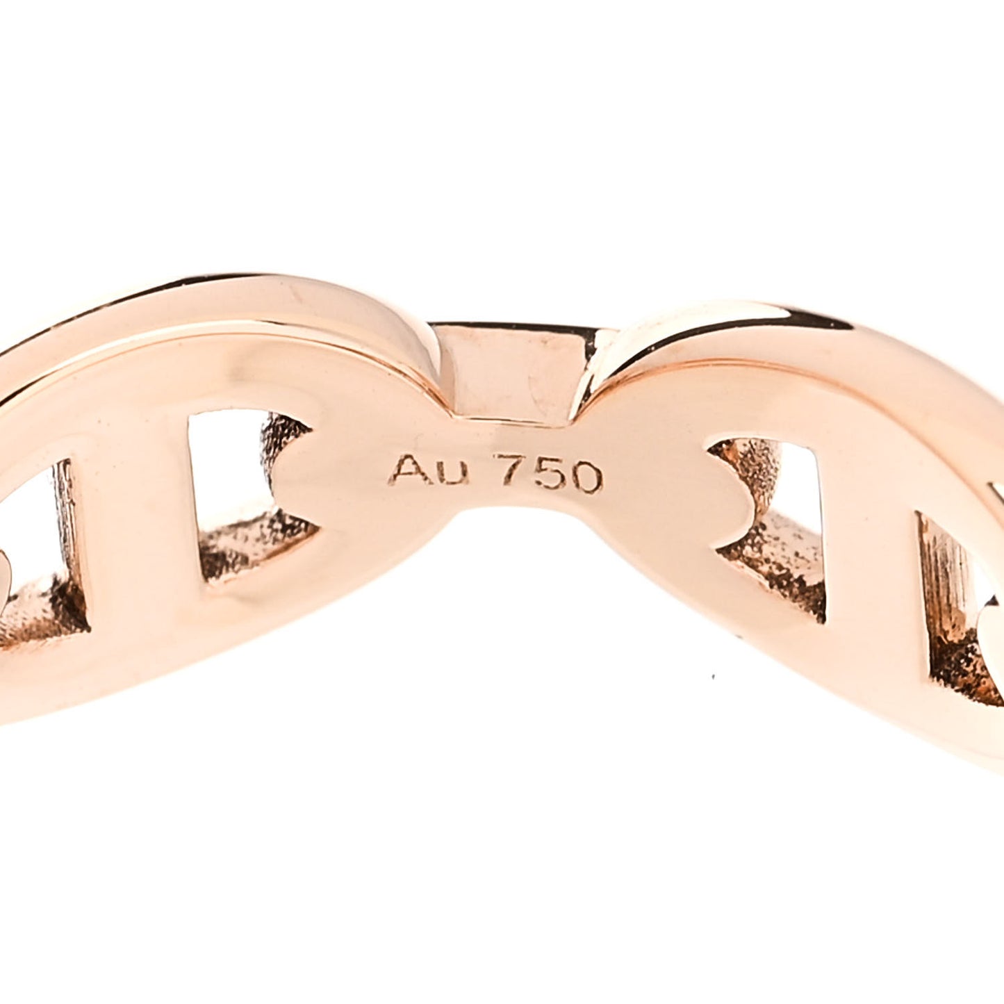 18K Rose Gold PM Chaine d'Ancre Enchainee Ring 50 5.5