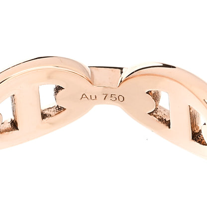 Hermes 18K Rose Gold PM Chaine d'Ancre Enchainee Ring 50 5.5 8 of 9