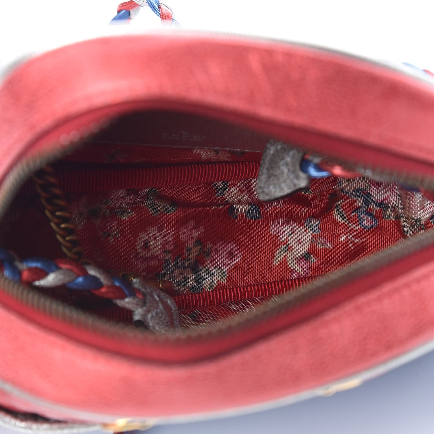 Gucci Laminated Nappa Trapuntata Mini Zumi Dome Shoulder Bag Rosso Marine Argento 5 of 13
