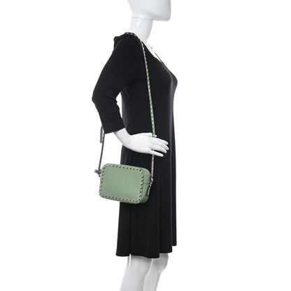 Valentino Garavani Calfskin Rockstud Camera Crossbody Bag Powder Green 2 of 10