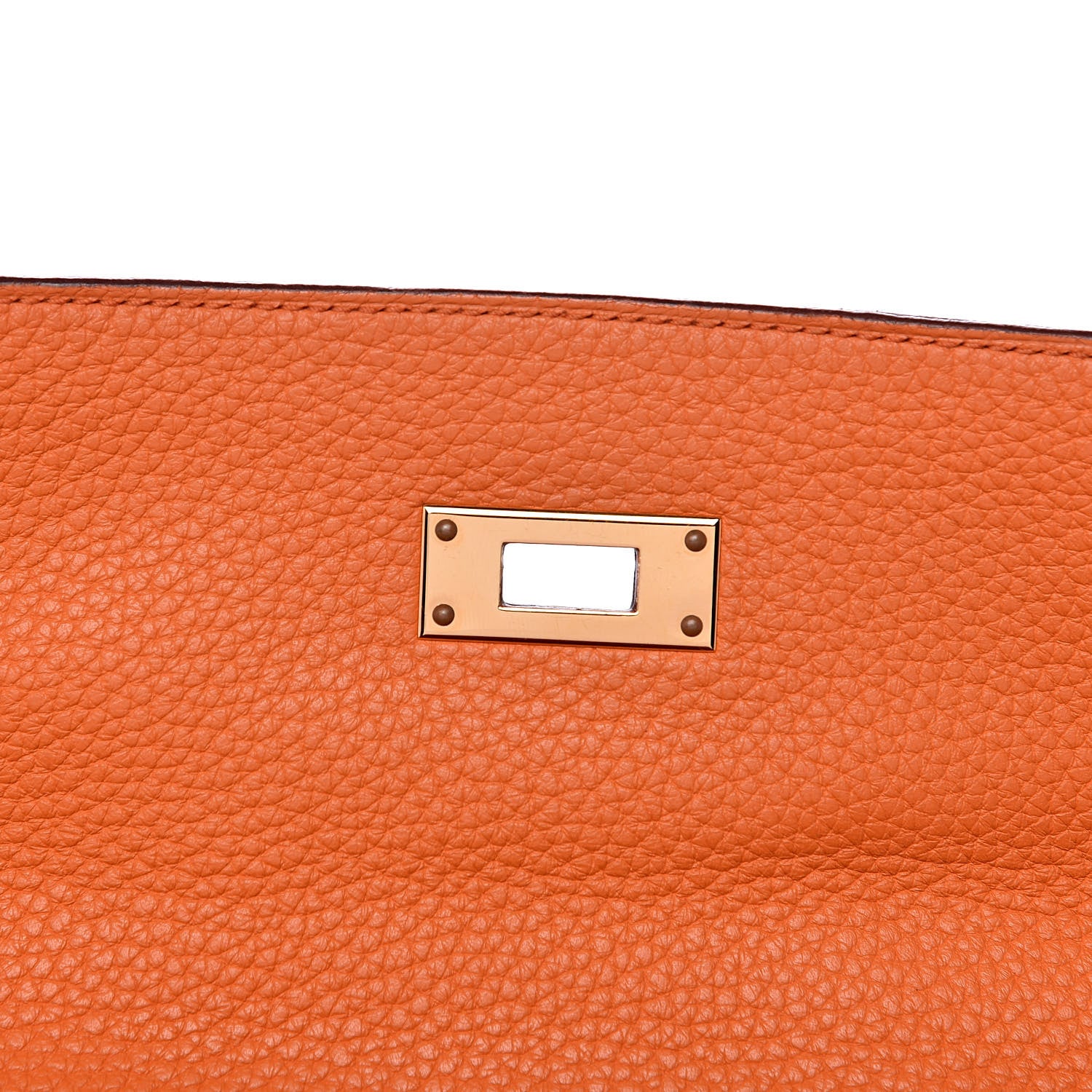Hermes Taurillon Clemence Kelly Retourne 32 Orange 16 of 33