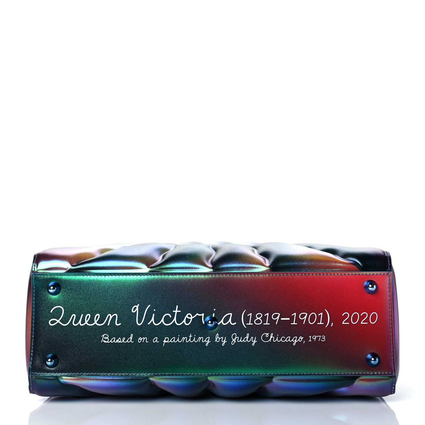 Metallic Iridescent Calfskin Large Judy Chicago Lady Art Multicolor