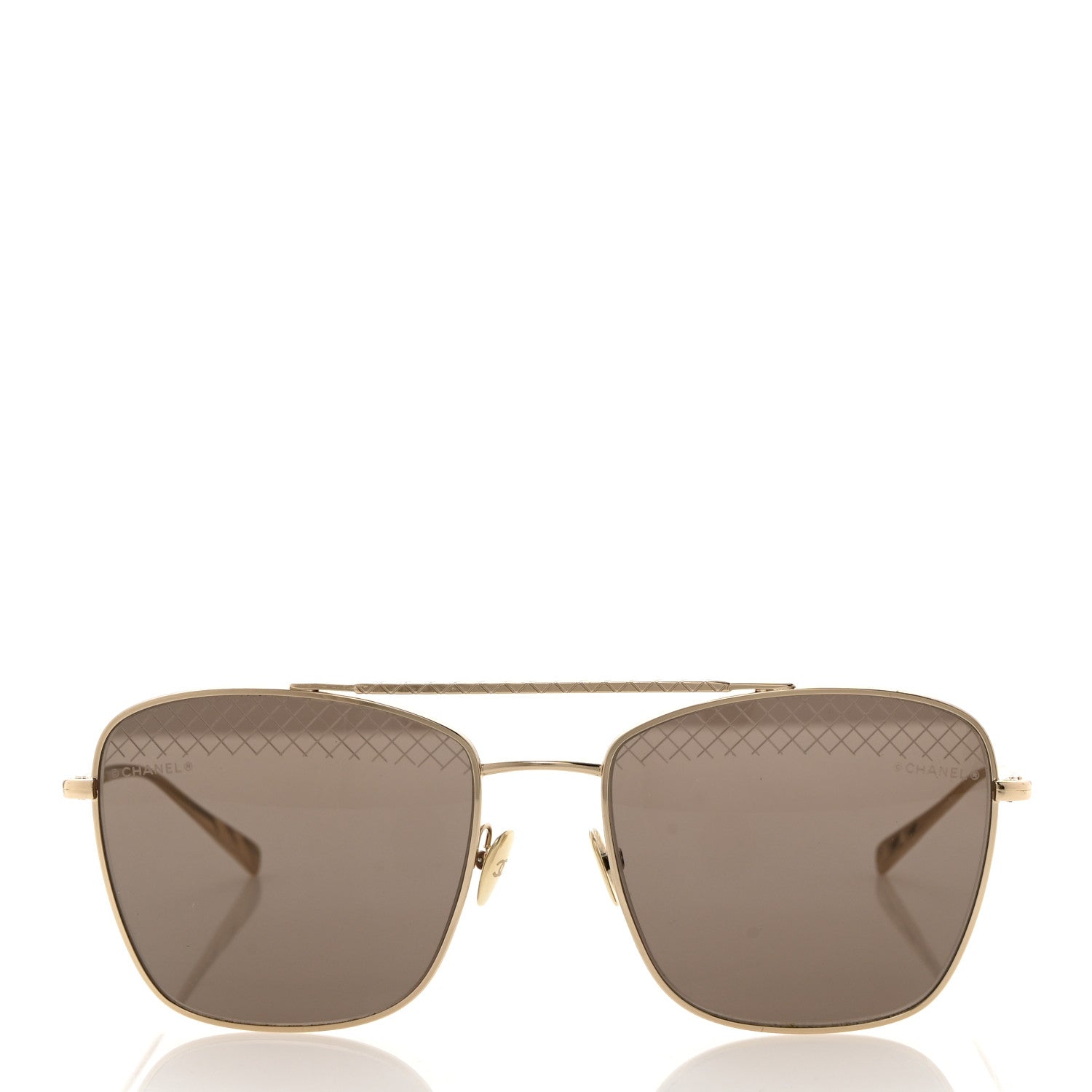 Chanel Metal Pilot Sunglasses 4256 Gold 2 of 8