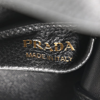 Prada Vitello Daino Soft Mini Dynamique Tote Black 6 of 10