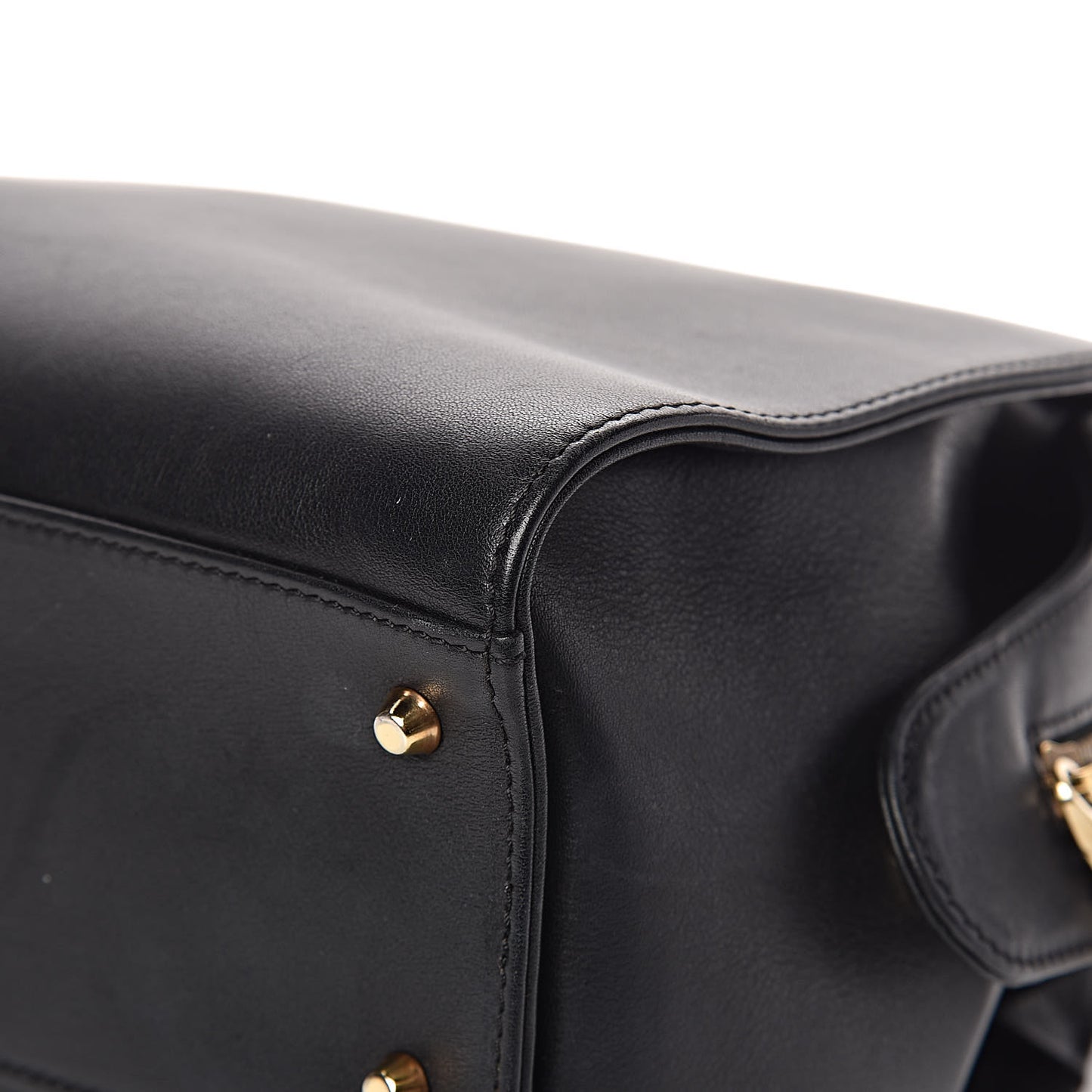 Calfskin Medallion Tribute Bowling Bag Black