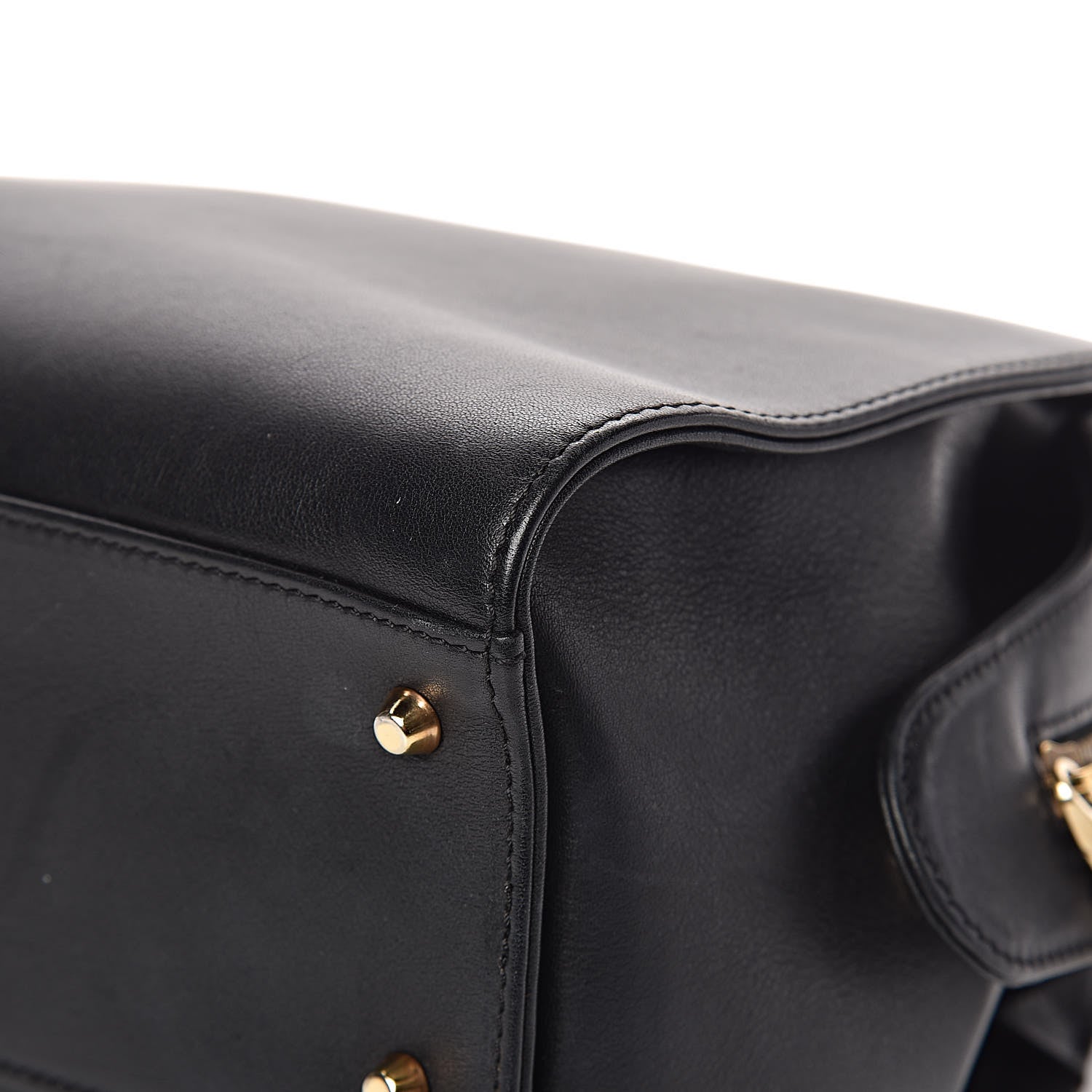 Versace Calfskin Medallion Tribute Bowling Bag Black 18 of 19