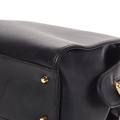 Versace Calfskin Medallion Tribute Bowling Bag Black 18 of 19