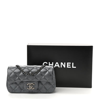 Chanel Metallic Caviar Quilted Extra Mini Flap Charcoal 11 of 11