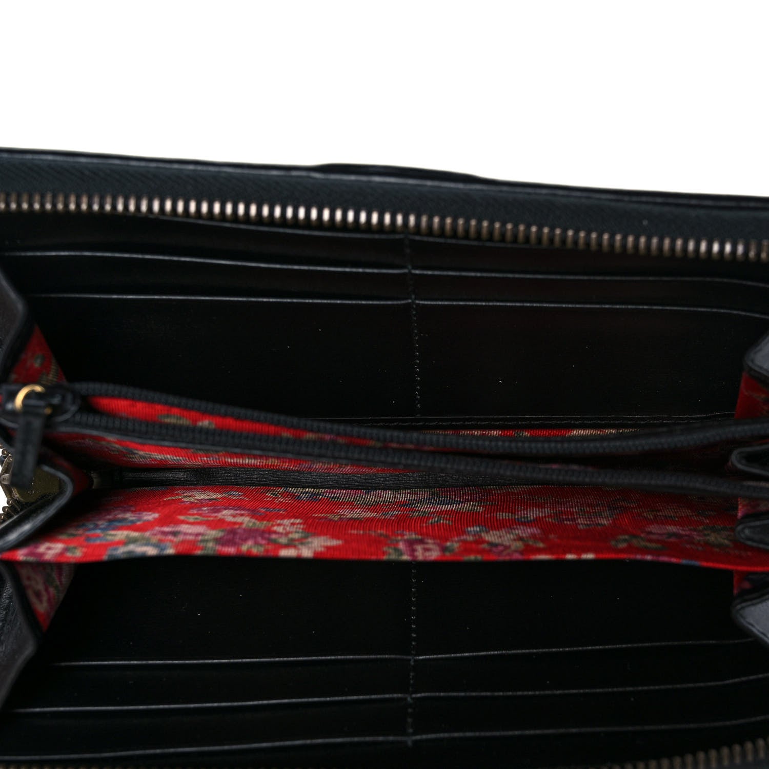 Gucci Calfskin Web Trapuntata GG Zip Around Wallet Black 5 of 9