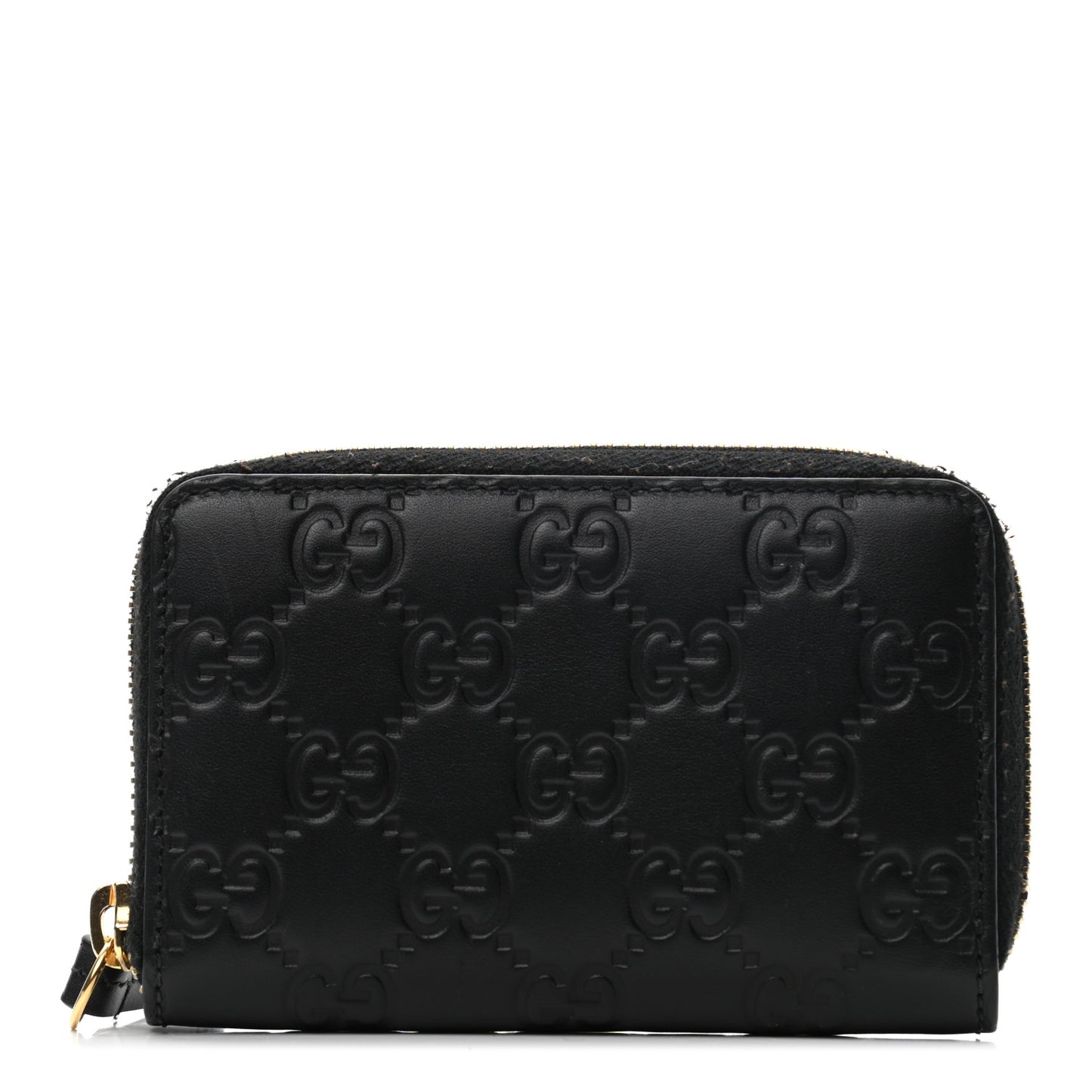 Guccissima Zip Around Card Case Black