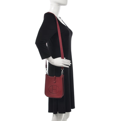 Hermes Taurillon Clemence Evelyne TPM Rouge Grenat 2 of 11