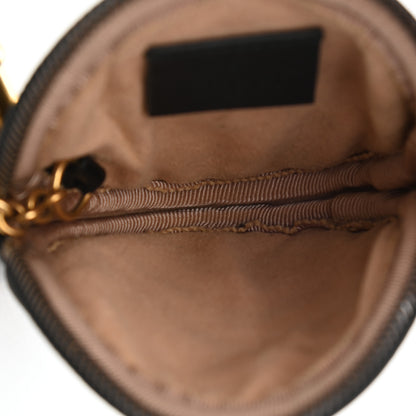 Gucci Calfskin Matelasse GG Marmont Round Coin Purse Black 5 of 7