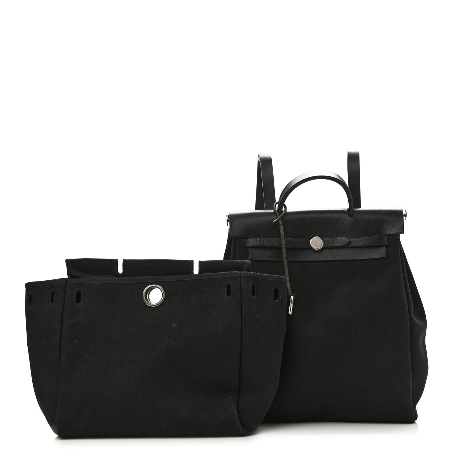 Toile Vache Calfskin Herbag 30 PM Backpack Black