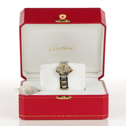 Cartier Stainless Steel 18K Yellow Gold 28mm Must De 21 Quartz Watch 8 of 12