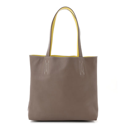 Hermes Veau Sikkim Swift Double Sens 28 Reversible Tote Lime Etoupe 3 of 19