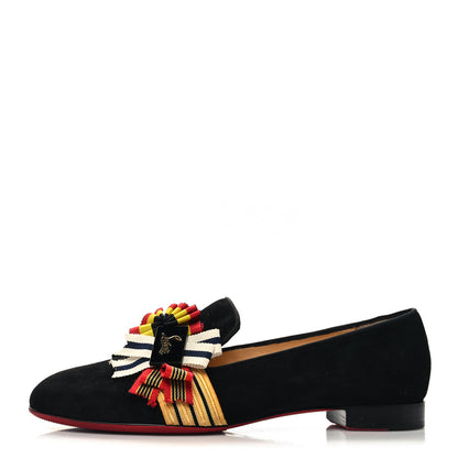 Christian Louboutin Velvet Womens Ascot Girl Loafers 38 Black 1 of 8